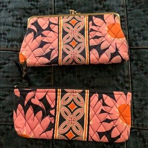 Vera Bradley wallet and zip cosmetic bag